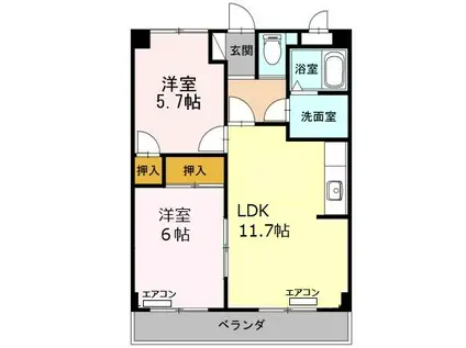 丸和マンション(2LDK/3階)の間取り写真