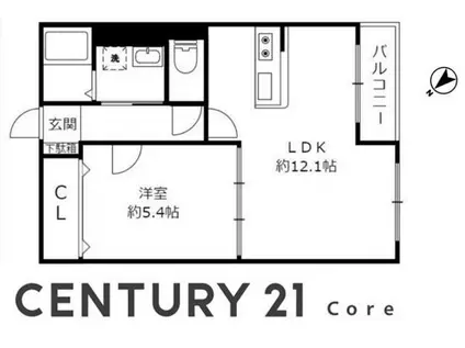 ハートフル ヨシダ 野洲市市三宅(1LDK/1階)の間取り写真