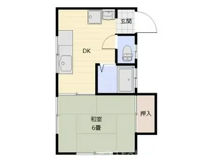 幸荘(1DK/2階)の間取り写真