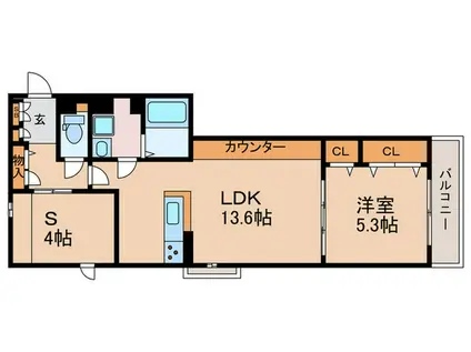 シャーメゾン柏里(1SLDK/1階)の間取り写真