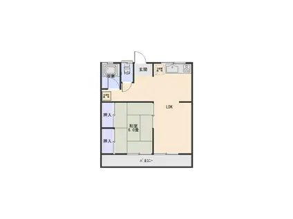 MAISON AIMI(1LDK/2階)の間取り写真
