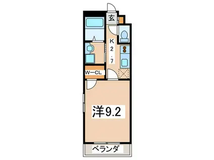 ARIES(1K/3階)の間取り写真