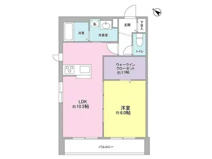 クレール彩(1LDK/3階)の間取り写真