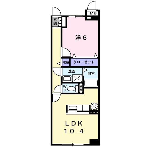 アグライア(1LDK/3階)の間取り写真