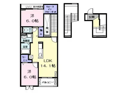 レニティフ II(2LDK/3階)の間取り写真
