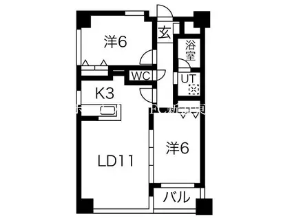 ノヴァシャトン(2LDK/4階)の間取り写真