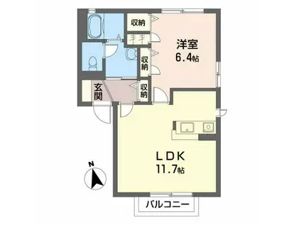 エテルノ(1LDK/2階)の間取り写真