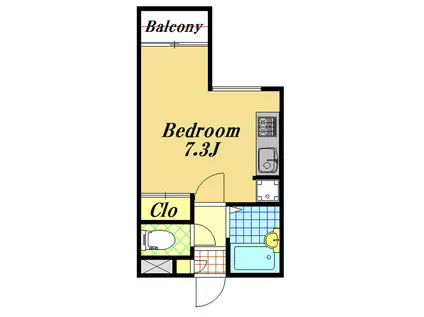 レフィナード舞浜(ワンルーム/3階)の間取り写真