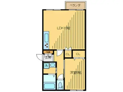 第2ソイビーンハウス(1LDK/5階)の間取り写真
