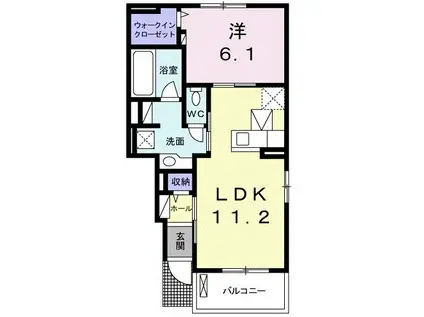 インプレス(1LDK/1階)の間取り写真