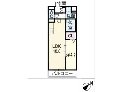 MOBIUS(1LDK/3階)の間取り写真
