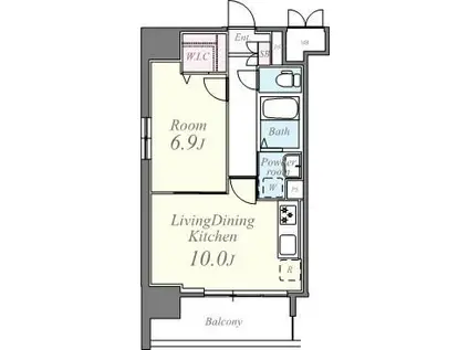 エクセレント 1(1LDK/4階)の間取り写真