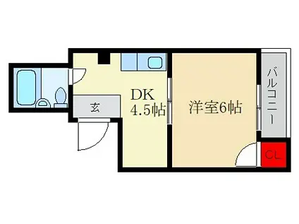 JPアパートメント枚方II(1DK/1階)の間取り写真