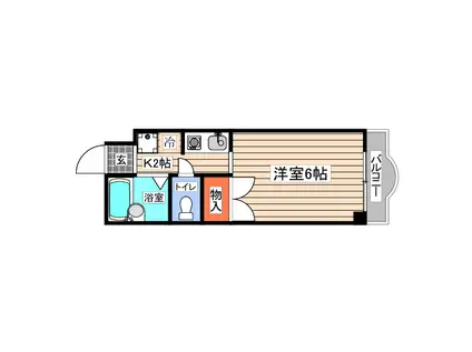 ROCOCOマンション(1K/6階)の間取り写真