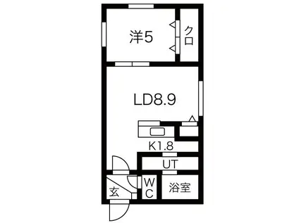 クレストN13(1LDK/2階)の間取り写真