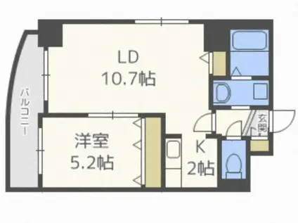 ビアン・シュール(1LDK/7階)の間取り写真