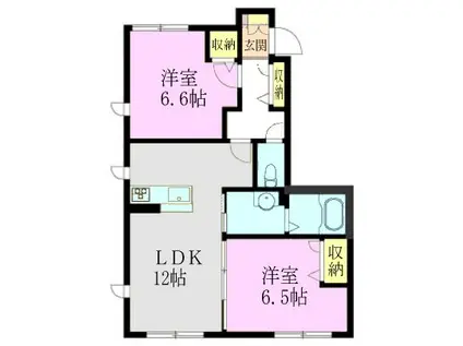 エーデルメゾンI(2LDK/1階)の間取り写真