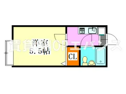 サンハイム津田沼(1K/2階)の間取り写真