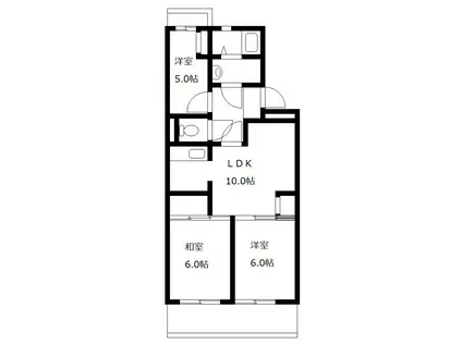 グリーンヒルズ石川V(3DK/2階)の間取り写真