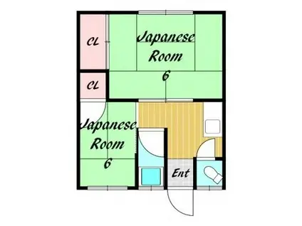 ハイツ春風(2K/2階)の間取り写真