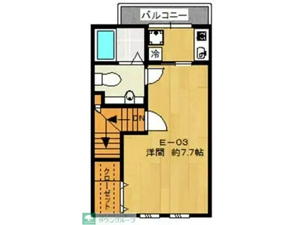 フラッツ・ソブリン(1K/2階)の間取り写真