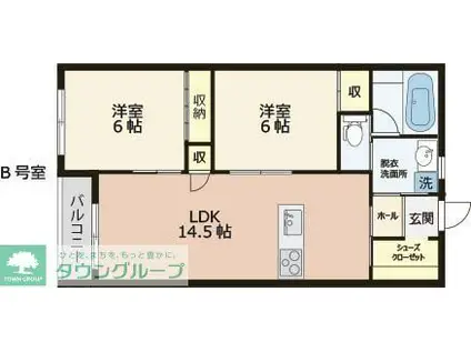 VIEW新小平(2LDK/1階)の間取り写真