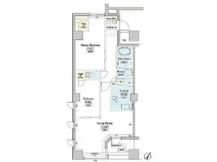 レジディアタワー上池袋(2LDK/4階)の間取り写真