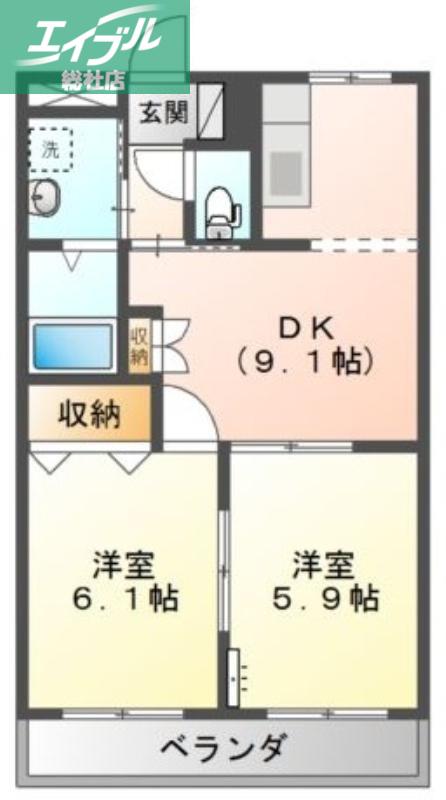 プロニティ T&S(2DK/2階)の間取り写真