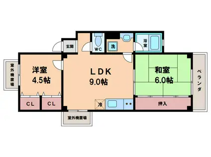 マンション壬生(2LDK/2階)の間取り写真