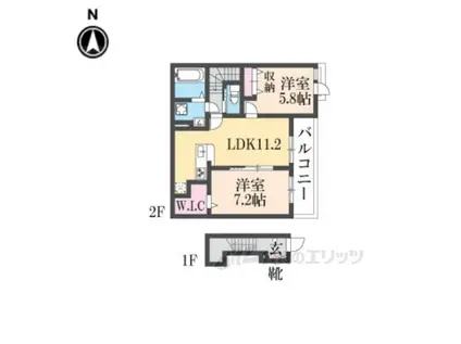 ベルオーブX3(2LDK/2階)の間取り写真