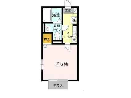 セジュール・MORITA(1K/1階)の間取り写真