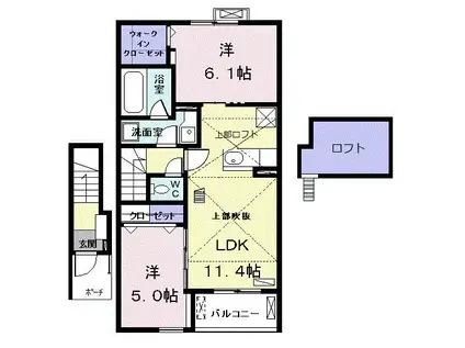 NOAH(2LDK/2階)の間取り写真