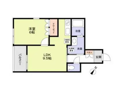 M.E MAISON(1LDK/1階)の間取り写真