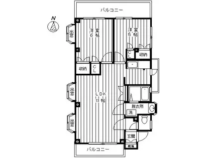 ホワイトトップヒルズ(2LDK/3階)の間取り写真