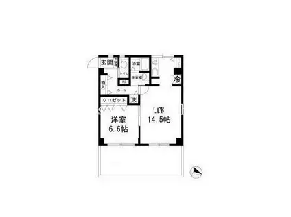 グリーンハイツ(1LDK/2階)の間取り写真