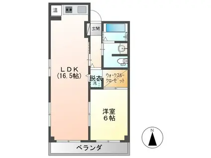 SAIN・K(1LDK/2階)の間取り写真