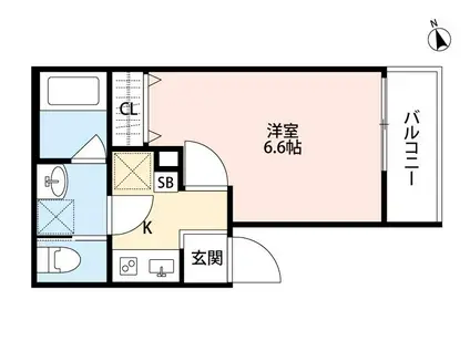 R-BASE(1K/2階)の間取り写真