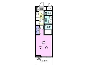 カーサ・プリート(1K/3階)の間取り写真