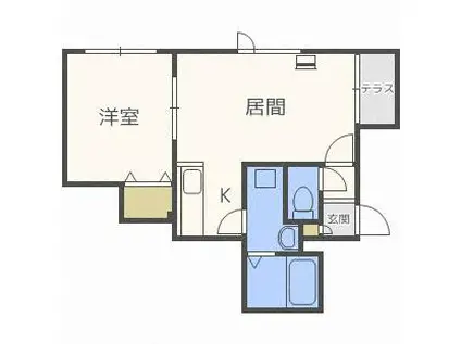 ラ・カーサ・フィオーレ(1LDK/2階)の間取り写真