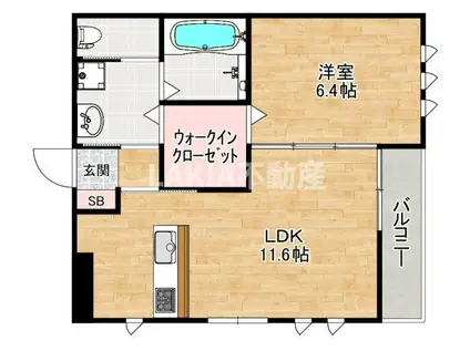 シャンデュノール・アネックス(1LDK/3階)の間取り写真