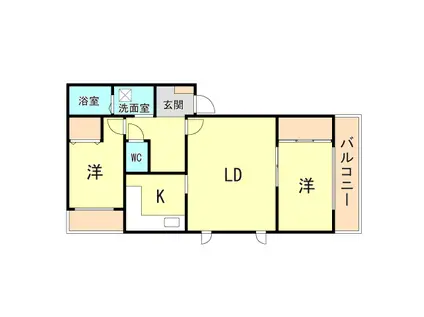 ベルトピア塩屋(2LDK/3階)の間取り写真