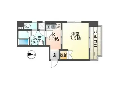 八日市桜館(1K/2階)の間取り写真