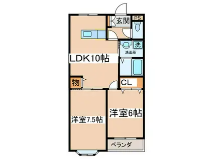 サンブリッジNT(2LDK/2階)の間取り写真