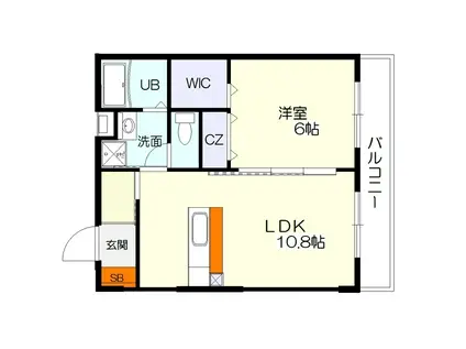 リッチヒルズ中央通(1LDK/1階)の間取り写真