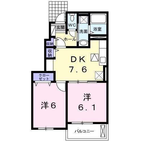 ベル・アルドール(2DK/1階)の間取り写真