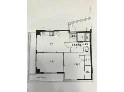 メゾン上安(2DK/3階)の間取り写真