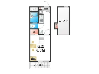 レオパレス大池橋(1K/3階)の間取り写真