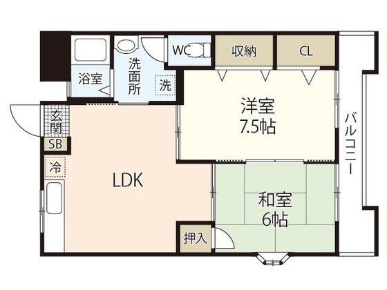 長束メゾン小谷(2LDK/2階)の間取り写真