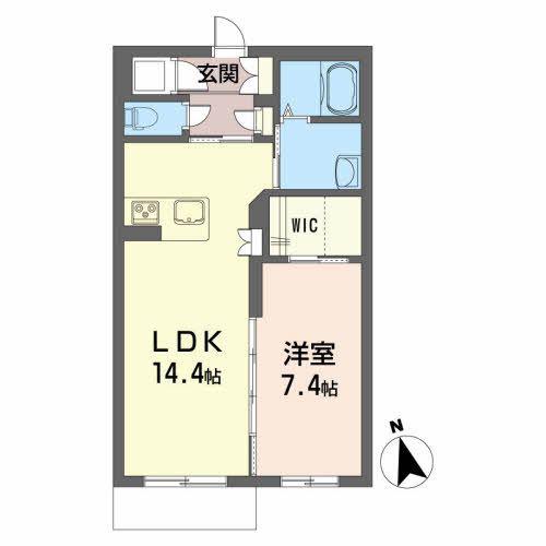 メゾンマスト盛南中央III(1LDK/1階)の間取り写真