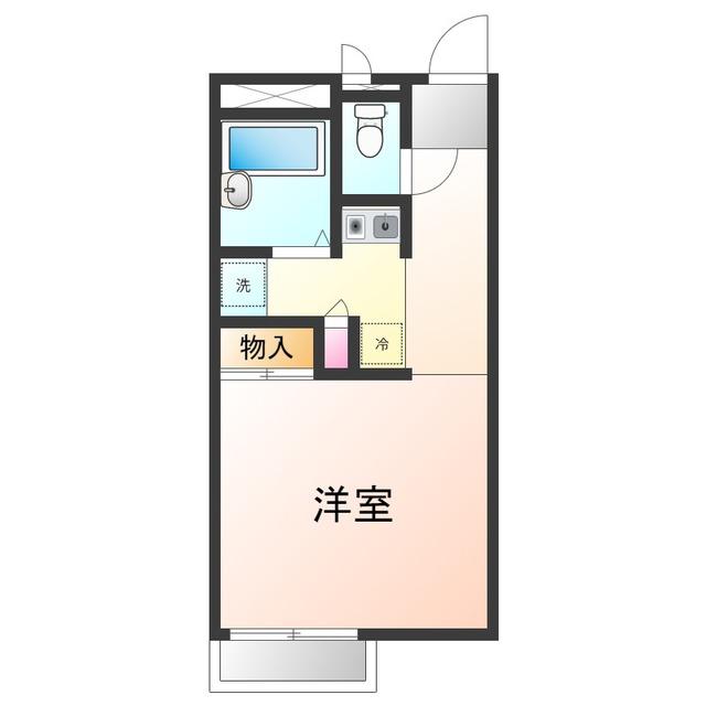 レオパレスDEMORRINO(1K/1階)の間取り写真